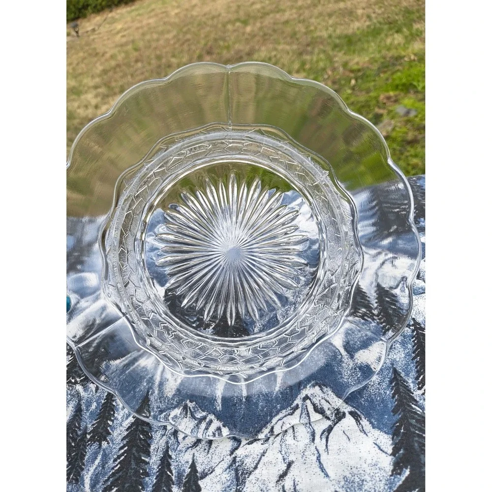 Vintage EAPG Glass Domed‎ Butter Dish Cloche Maple Leaf Design Decorative Finial